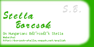 stella borcsok business card